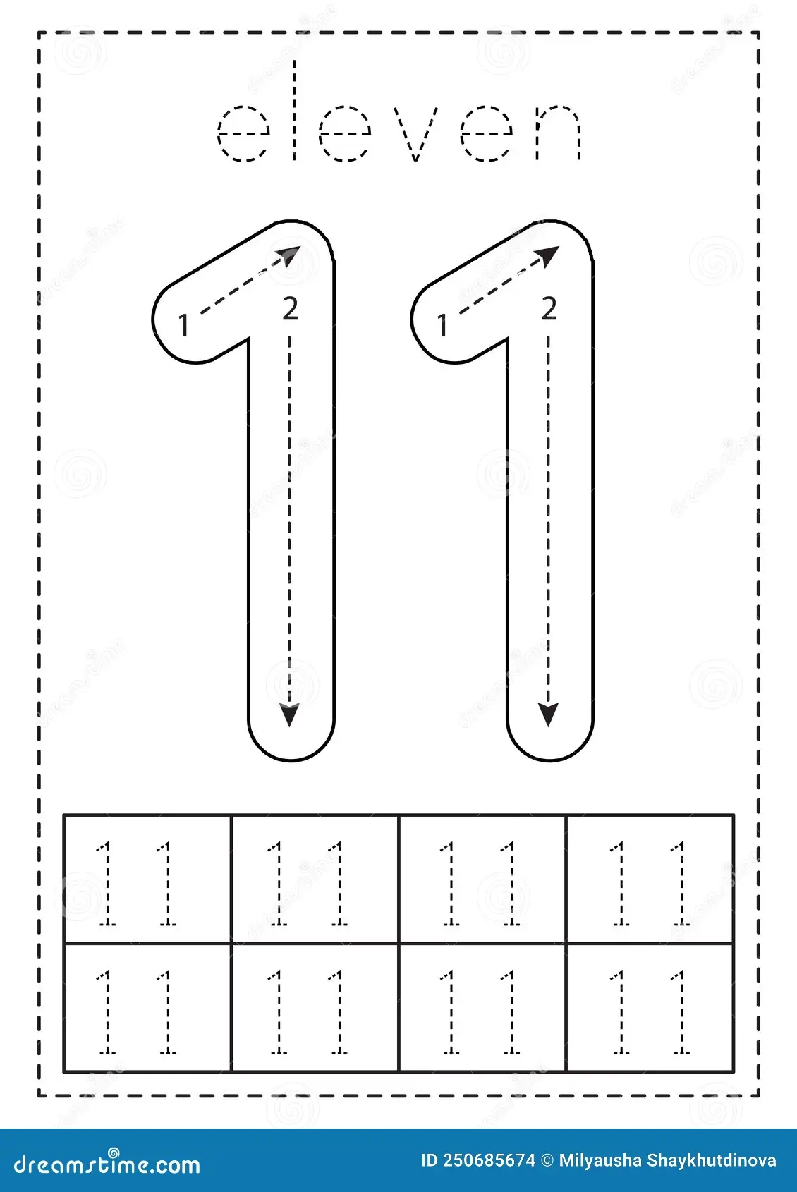 Tracing Number Eleven Preschool Worksheet Black And White Stock Vector Illustration Of School Cartoon 250685674 Tracing Number Eleven Preschool Worksheet Black And White Stock Vector Illustration Of School Cartoon 250685674